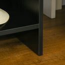 Comodino 1 Cassetto 1 Ripiano 40x40x50 cm in Legno e Rattan Nero e Naturale