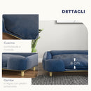 Divano per Cani Taglia Grande  fino 30 kg 96x66x24 cm con Cuscino Rimovibile Blu  