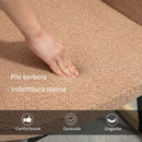 Poltrona a Dondolo Imbottita Rivestimento Bouclé 71x98x101 cm Marrone  