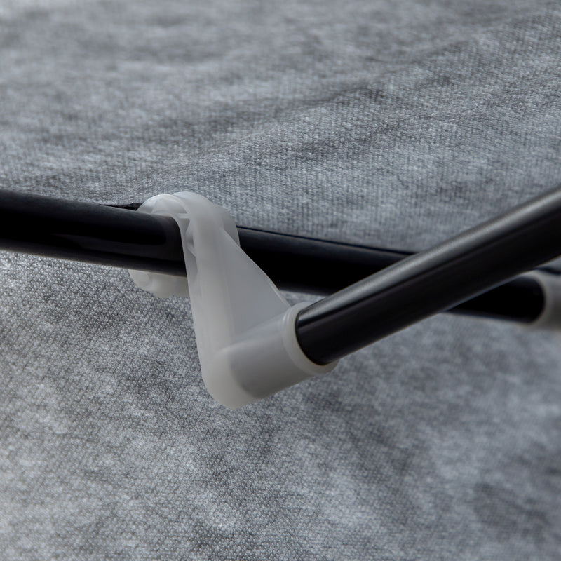 Armadio Guardaroba da Campeggio 125x43x162,5 cm con Cassetti e Ante Avvolgibili con Zip Grigio Scuro