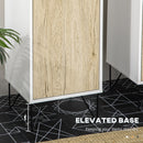 Colonna Bagno 2 Ripiani 2 Ante 30x31,5x169 cm in Truciolato Bianco e color Legno