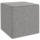 Pouf Poggiapiedi Quadrato  Rivestimento Rimovibile in Tessuto Effetto Lino 41x41x41 cm Grigio Chiaro