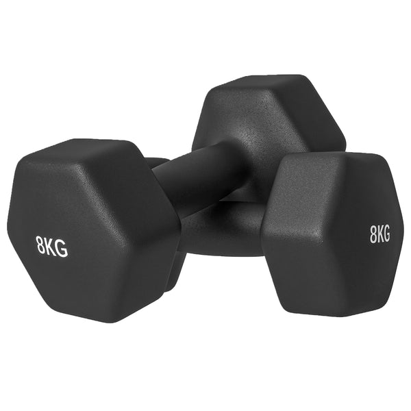 Set 2 Manubri Palestra 8 kg Pesi esagonali per Allenamento Nero prezzo