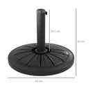 Base per Ombrellone Rotonda Ø43cm da 13kg  per Pali da 38mm e 48mm  in Cemento Nero