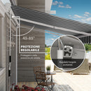 Tenda da Sole a Bracci 395x245 cm Avvolgibile a Manovella Blu e Bianco   