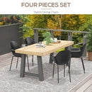 Set 4 Sedie Impilabili con Piedini Antiscivolo 59x55x84 cm in Plastica Nero