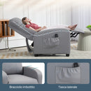 Poltrona Relax Massaggiante 68x88x98 cm con Telecomando e 8 Programmi Reclinazione e Poggiapiedi Grigio Chiaro 
