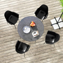 Set 4 Sedie Impilabili con Piedini Antiscivolo 59x55x84 cm in Plastica Nero