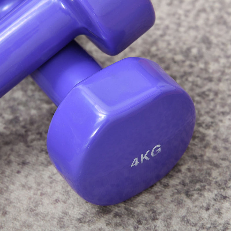 Set 4 Manubri Pesi Esagonali Totale 20KG in Acciaio e PU   