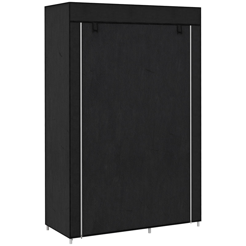 Armadio in Tessuto Portatile 103x43x162,5 cm Appendiabiti e 6 Ripiani Nero 