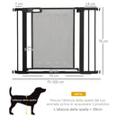 Cancellino per Cani Estensibile a Pressione con Chiusura Automatica 75-103x76 cm in Acciaio e ABS Nero