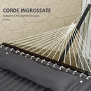 Amaca da Giardino Portatile 368x93x110 cm con Cuscino Integrato Grigio Scuro   