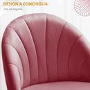 Set 2 Sedie da Pranzo in Velluto Imbottite 52x54x79 cm con Gambe in Metallo Rosso Antico