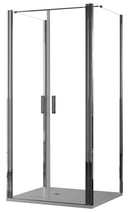 Box Doccia 3 Lati 2 Ante Saloon in Cristallo Trasparente 6mm H195 Bonussi Marty Varie Misure