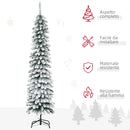 Albero di Natale Innevato Slim 180 cm con 395 Rami in Metallo e Plastica Verde      