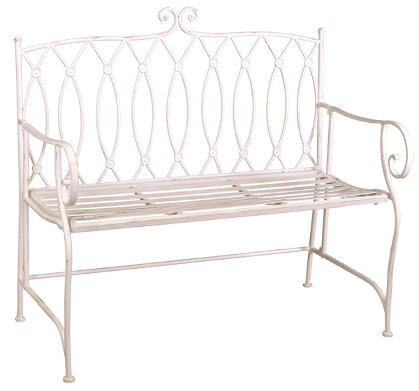 sconto 2-Sitzer-Gartenbank 104 x 55 x 95,5 cm aus weißem Ragusa-Metall