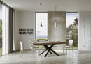 Tavolo Allungabile 140-400x90x77 cm Volantis Premium Noce Telaio Antracite 