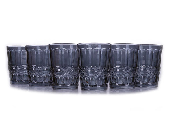 Set mit 6 Acqua Nobilis Gläsern in Villa d'Este Home Tivoli Grey Smoked Glass prezzo