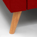 Divano 3 Posti 181x79x84 cm in Tessuto Rosso