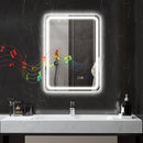 Specchio Bagno 70x50x3,5 cm LED con Bluetooth Illuminazione Regolabile e Funzione Memory in Vetro Temperato      