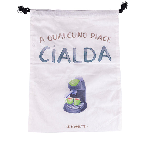 Sacchetto Cialde 40x30 cm in Cotone VdE Tivoli 1996 Le Travisate Bianco sconto