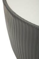 Tavolino da Caffè Elge Ø46x45 cm in Ferro e Ceramica e Poliestere Grigio e Oro e Bianco      