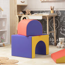 Set 4 Blocchi di Costruzione Morbidi per Bambini Gioco Educativo Modulabile in PU e EPE Multicolore      