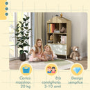 Libreria per Bambini con Ripiani Aperti e Armadietto 80x30x140,5 cm Bianco e color Legno  