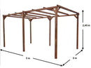 Pergola da Giardino 296x492x239 cm in Legno Picea Massello Termo Trattato