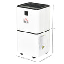 Deumidificatore 2L Massimo 25m2 Capacità 11,2L/24h 178W  Bianco
