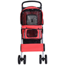 Passeggino per Cani Pieghevole Rosso 75x45x97 cm 