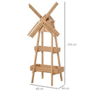 Fioriera da Giardino con Mulino 80x44x154 cm in Legno Naturale