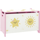 Baule Portagiochi per Bambini 60x37x39 cm con Coperchio in MDF Rosa  