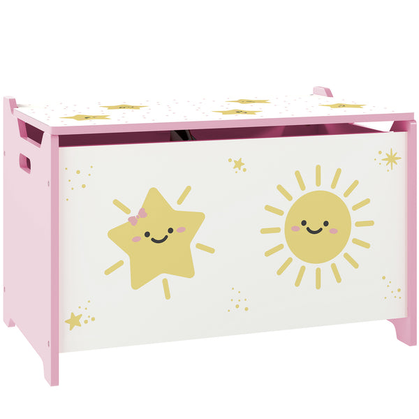 Baule Portagiochi per Bambini 60x37x39 cm con Coperchio in MDF Rosa sconto
