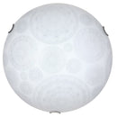 Plafoniera 2xE27 Ganci Cromo Vetro Lastra Bianco Decorato Ruote E-Energy Tosca