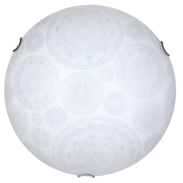 acquista Deckenleuchte 1xE27 Haken Chromplatte Glas Weiß Verzierte Räder E-Energy Tosca