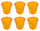 Set 6 zerknitterte Espressotassen Ø6,5 cm aus orangefarbenem Kaleidos-Pressglas