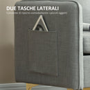 Poltroncina Moderna 72x72x90 cm in Tessuto Effetto Lino Grigio