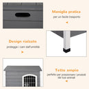 Cuccia per Cani Impermeabile da Esterno 80x55x53.5 cm in Legno Grigio