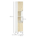 Colonna Bagno 2 Ripiani 2 Ante 30x31,5x169 cm in Truciolato Bianco e color Legno