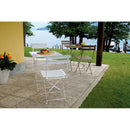 Set da Giardino in Ferro 60X60cm Vorghini Bistrò Quadrato Avorio