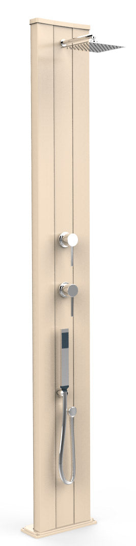 sconto Doccia Solare da Esterno Giardino 40L Miscelatore e Doccetta Mobile Arkema Dada S Bianco Crema