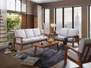 Divano Divanetto 3 Posti in Legno 175x85x83cm Vandi Ecru