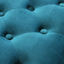 Panca Misty in Velluto Blu 110x36x47 h cm in Legno Blu