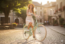 Bicicletta City da Donna 28" Design Vintage Cambio 6V Shimano Freni V-Brake Viaggio Verde Menta