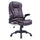 Büro-Massagesessel mit Heizung aus braunem Kunstleder 62x68x121 cm
