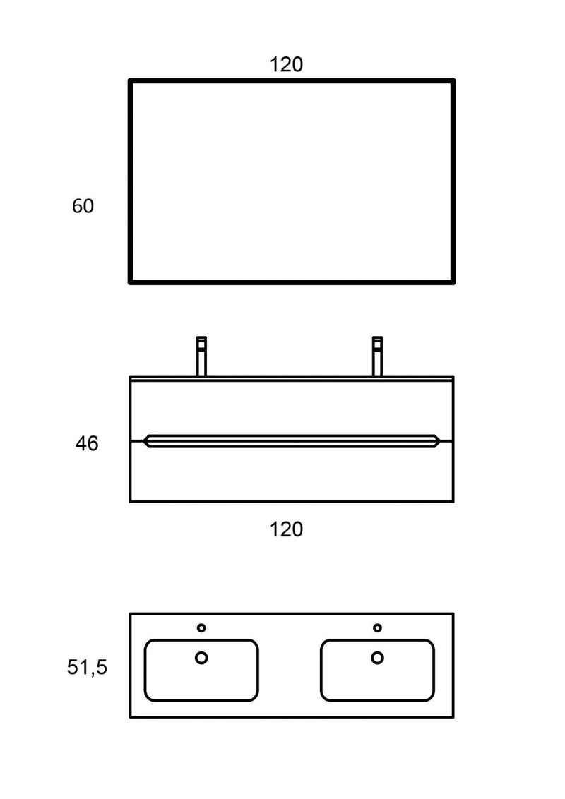 Mobile Bagno Sospeso 121cm TFT Swing Grigio Bianco