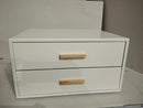 Comodino 2 Cassetti in Legno 45x35x59,5 cm Toby Bianco Seconda Scelta