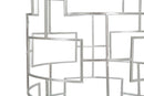 Porta Telefono Ice Ø40x70 cm in Ferro MDF e Specchio Argento