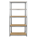 Set 5 Scaffali Senza Bulloni 90 cm 4 Lineari 1 Angolare in Acciaio 
